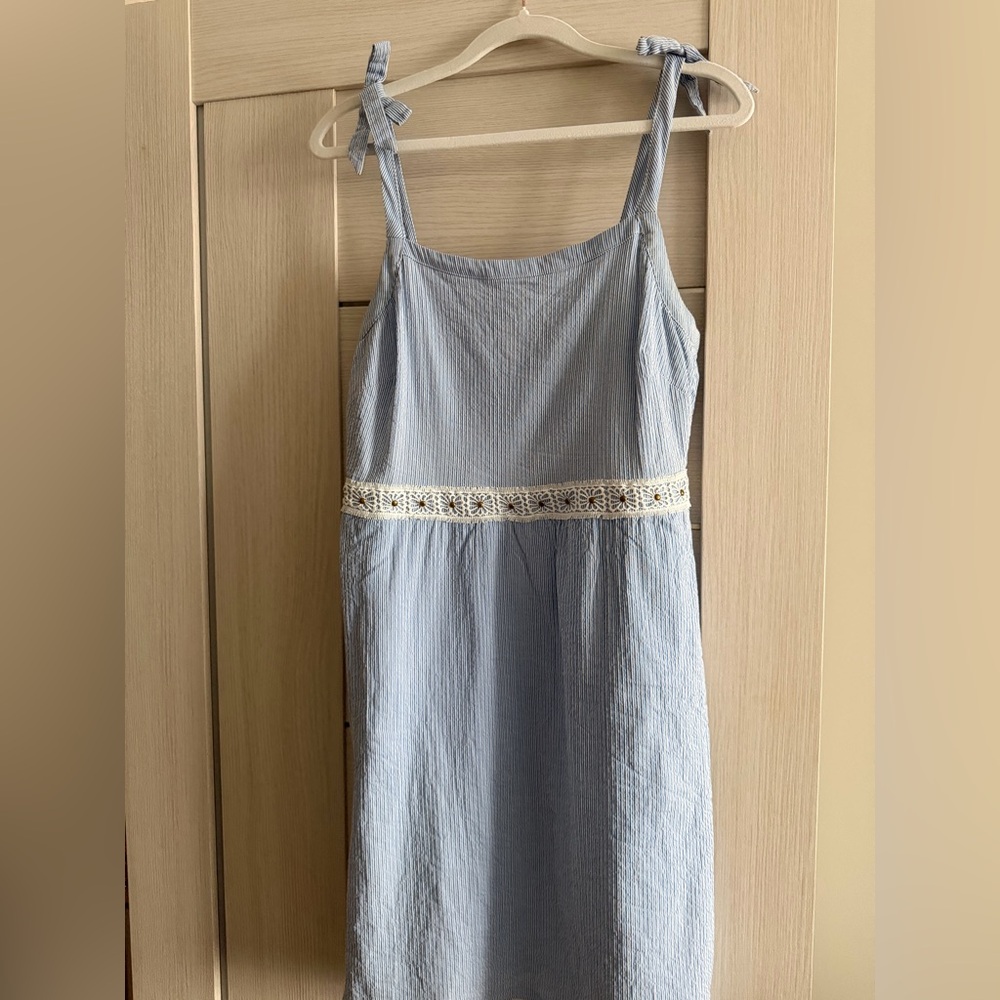 Kensie Blue and White Striped Dress